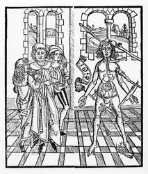 Ranny człowiek z „Das Buch der Cirugia” wydanego w Strasburgu, 1497 r.
